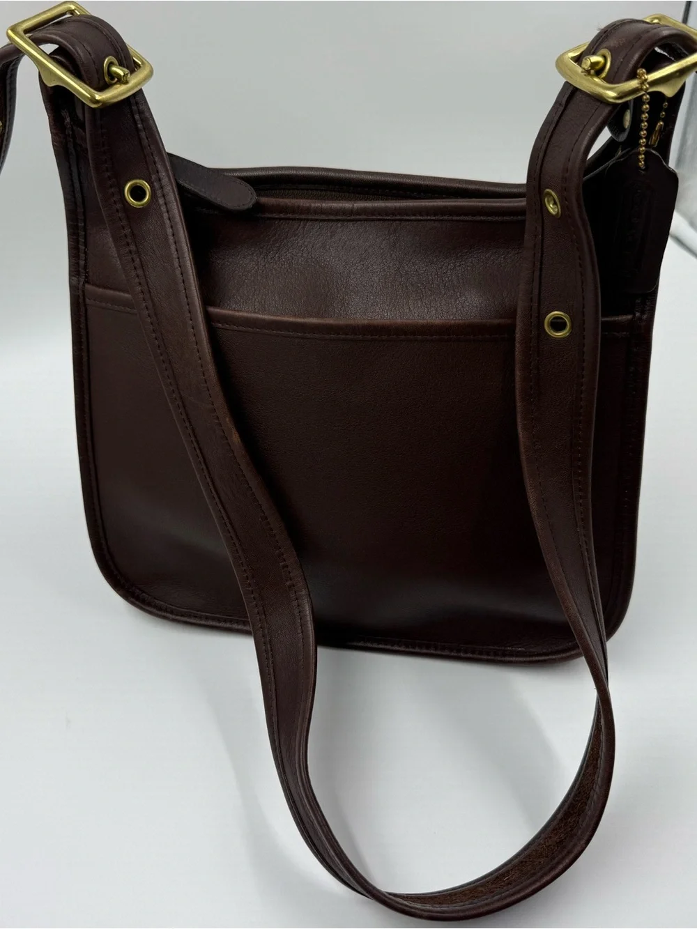 Vintage Coach Legacy Zip 9966 Mahogany Brown Leather Shoulder Bag USA